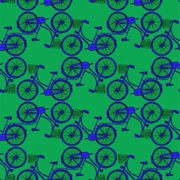 Bicycle with Cart Stock Illustration