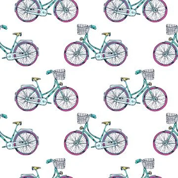 Bicycle with Cart Stock Illustration