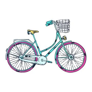 Bicycle with Cart Stock Illustration