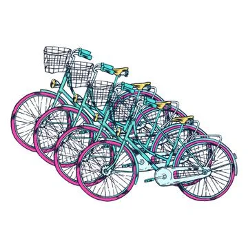 Bicycle with Cart Stock Illustration