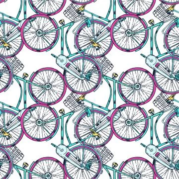 Bicycle with Cart Stock Illustration