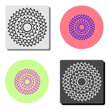Bicycle cassette. flat vector icon Stock Illustration