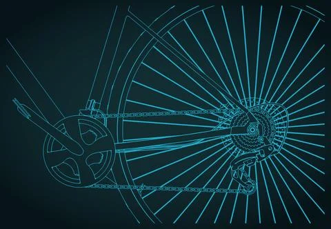 Bicycle chain drive close up Stock-Illustration