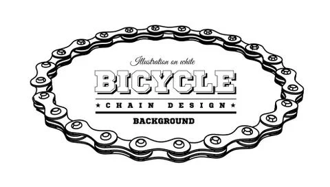 Bicycle chain in the form of a circle. 3D design Stock Illustration