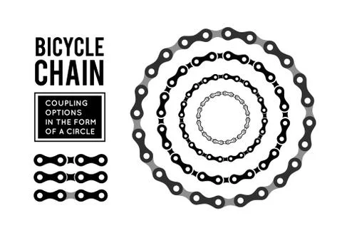 Bicycle chain in the form of a circle. 3D design Stock Illustration