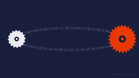 Bicycle Chain Kinetic Loop Mechanical Cycling Animation 4K 動画素材 335797744