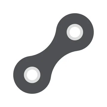 Bicycle chain link in flat design. Mountain bike component in closeup. Vector Stock Illustration