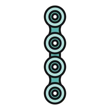 Bicycle chain links mechanism element flat design Stock Illustration