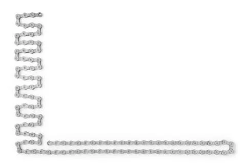 Bicycle chain lying as frame isolated with clipping path Foto stock