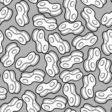 Bicycle chain pattern seamless. Vector background Stock Illustration
