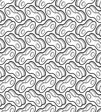 Bicycle chain pattern seamless. Vector background Stock Illustration