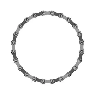 Bicycle chain round frame. Iron frame. Vector illustration Stock Illustration