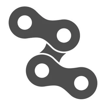 Bicycle chain solid icon, bicycle concept, chains sign on white background, bike Illustrazione stock