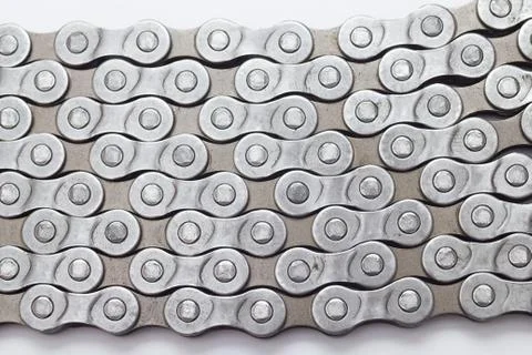 Bicycle chain texture background closeup Stock Photos