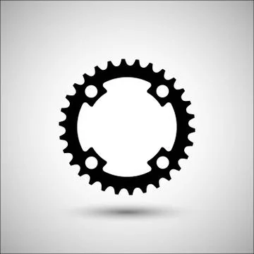 Bicycle chainring. Bicycle accessories vector icon. 스톡 일러스트