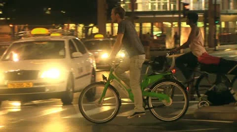 Bicycle in the City 1 Stock Footage 10913619