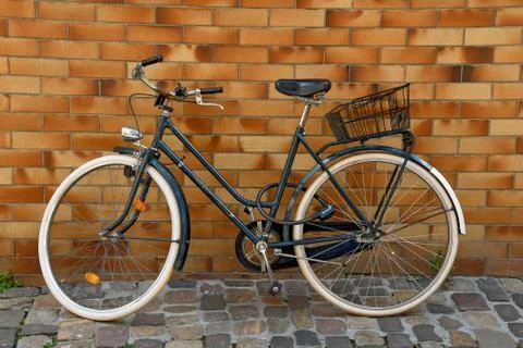 Bicycle on cobblestone Stock Photos
