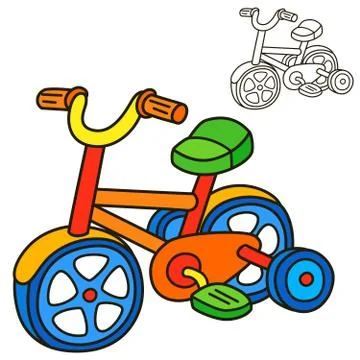 Bicycle. Coloring book page Stock Illustration