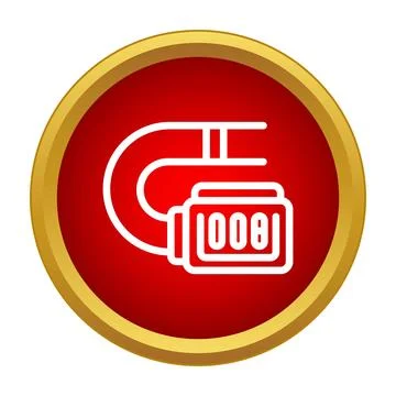 Bicycle combination lock icon showing safety and anti theft measures イラスト素材
