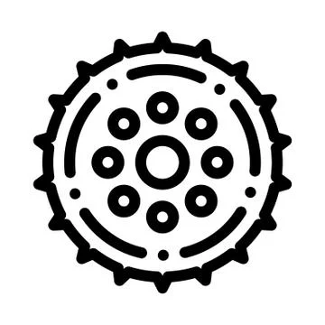 Bicycle Connecting Rod Vector Outline Illustration Stock Illustration