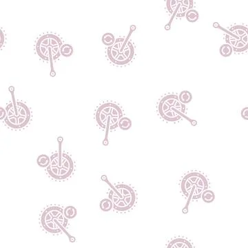 Bicycle connecting rods replacement glyph seamless pattern Stock Illustration