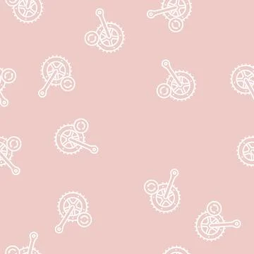 Bicycle connecting rods replacement line seamless pattern Stock Illustration