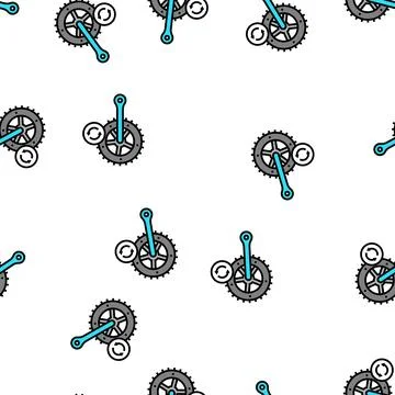 Bicycle connecting rods replacement vector seamless pattern Stock Illustration