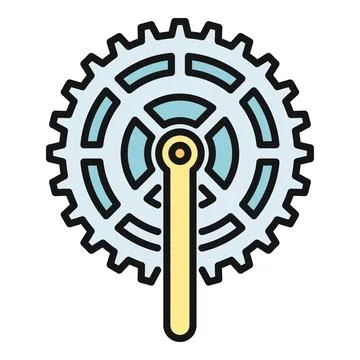 Bicycle crankset featuring a single chainring and pedal arm Stock Illustration