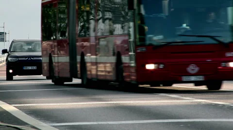Bicycle crossing the highway Stock Footage 45045095