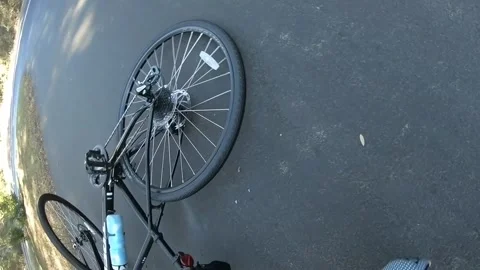 Bicycle cycling down country path Stock-Footage 231073003
