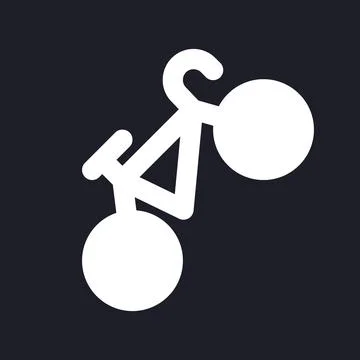 Bicycle dark mode glyph ui icon Stock Illustration