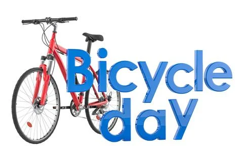 Bicycle Day concept. 3D rendering Stock Illustration