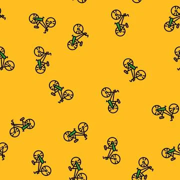 Bicycle eco conscious vector seamless pattern Illustrazione stock