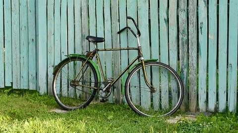 Bicycle at the fence Stock Footage 110833670