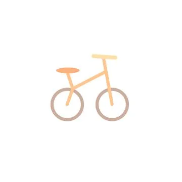 Bicycle flat icon on white background Illustrazione stock
