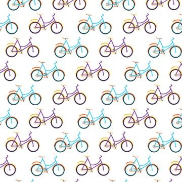 Bicycle flat  pattern on white background Stock Illustration