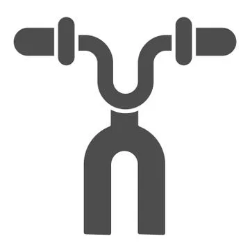 Bicycle fork and handlebar solid icon, bicycle parts concept, bike wheel with Stockillustratie