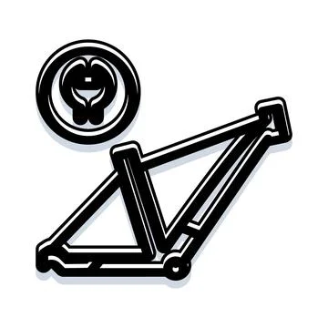 Bicycle frame design icon and essential cycling part Stockillustratie