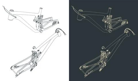 Bicycle frame drawings Stock Illustration