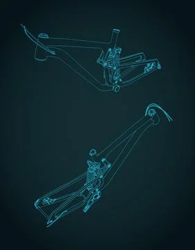 Bicycle frame drawings Stock-Illustration