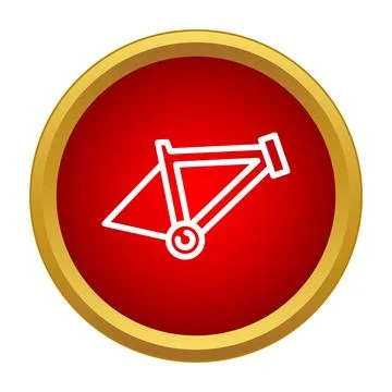 Bicycle frame outline inside red circle icon design Stock Illustration