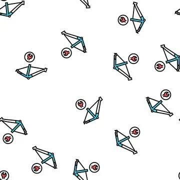 Bicycle frame repair vector seamless pattern Stock Illustration