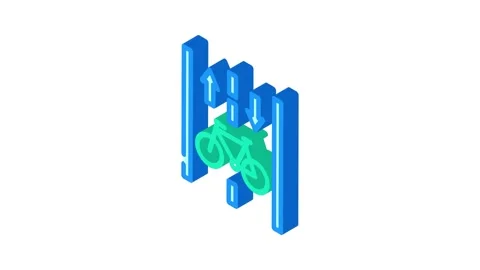 Bicycle friendly infrastructure green isometric icon animation Stock Footage 327281538