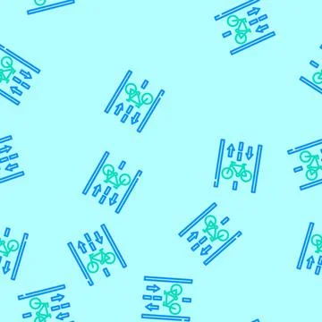 Bicycle friendly infrastructure green vector seamless pattern Stock Illustration