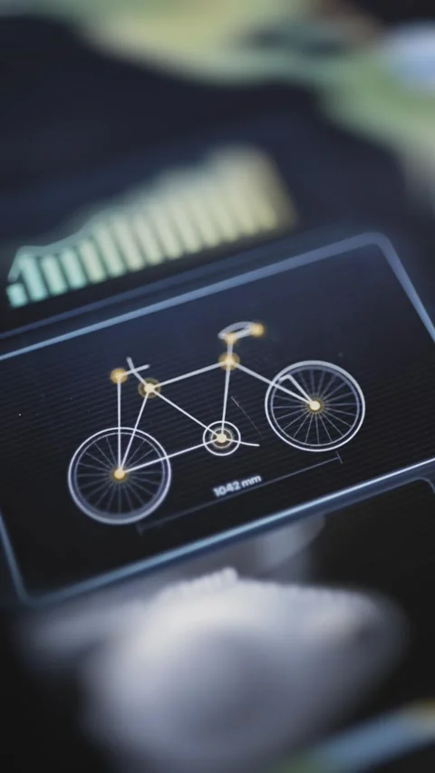 Bicycle geometry card displays exact 1042 mm length Stock Footage 346042132
