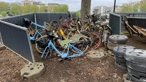 Bicycle graveyards. Stock-Fotos