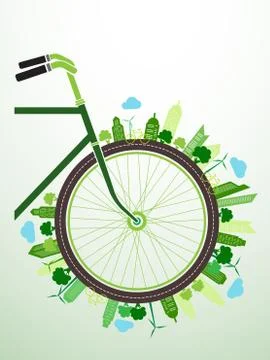 Bicycle Green Illustrazione stock