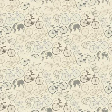Bicycle grunge pattern Stock Illustration