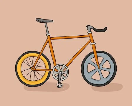 Bicycle hand drawn vector illustration Stock Illustration