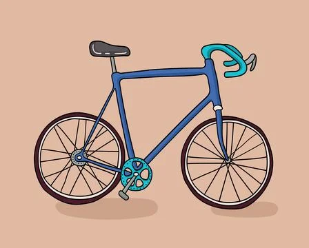 Bicycle hand drawn vector illustration Stock Illustration